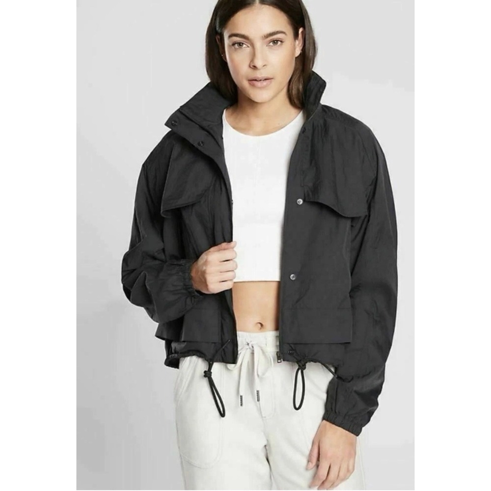 Athleta Canopy Parachute Jacket XL Cropped Windbreaker Utility Gorpcore